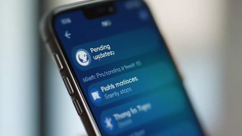 Mobile phone screen showing app store update notifications with security warnings